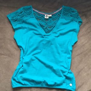 ROXY Shirt with crochet detailing size small